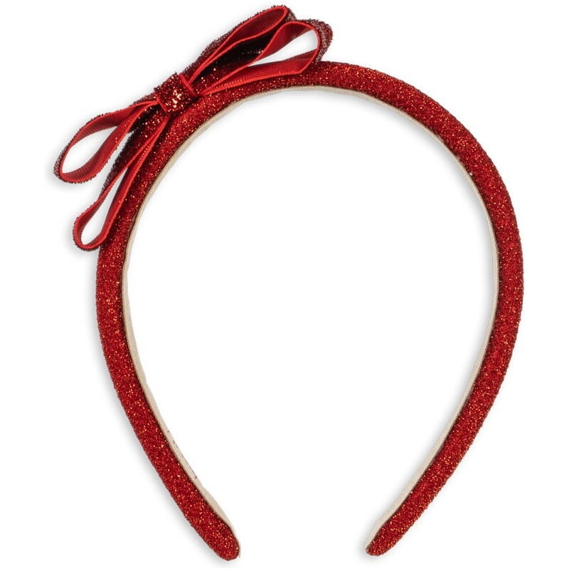 Konges Sløjd Čelenka do vlasov s trblietkami Red Velvet Bow 66096201