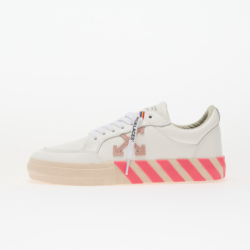OFF-WHITE KIDS Low Vulcanized Leather White/ Rose Pink 66096109