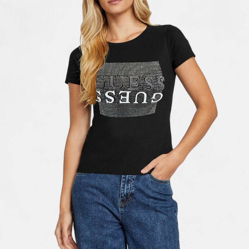 Dámské černé triko Guess 56502 66096185