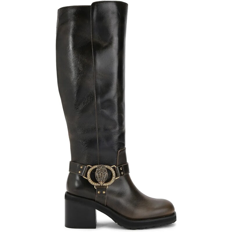 Kožené čižmy Kurt Geiger London Chelsea Mid Knee Biker 66103583