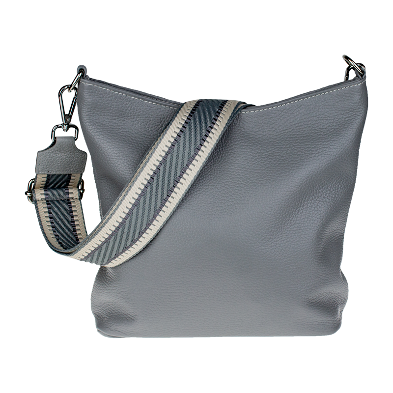 Sivá kožená talianska crossbody kabelka Amalia Grigia I NovaKabelka.sk 66096362