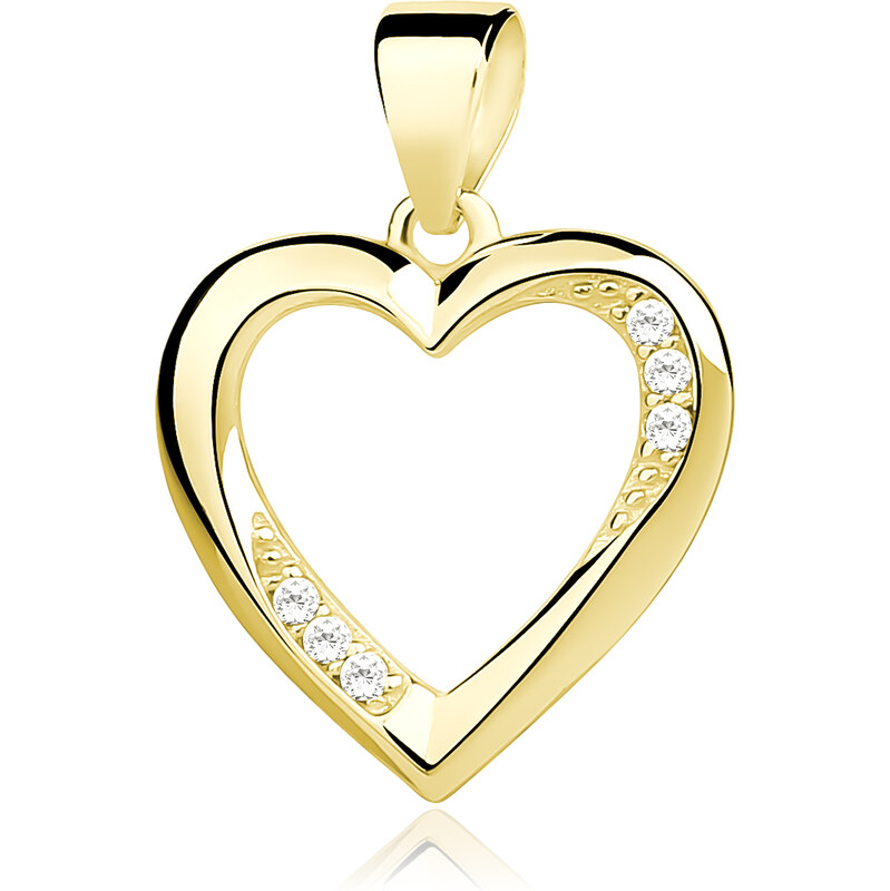 Olivie Strieborný prívesok ZLATÉ SRDCE SO ZIRKÓNMI 2997 66096335