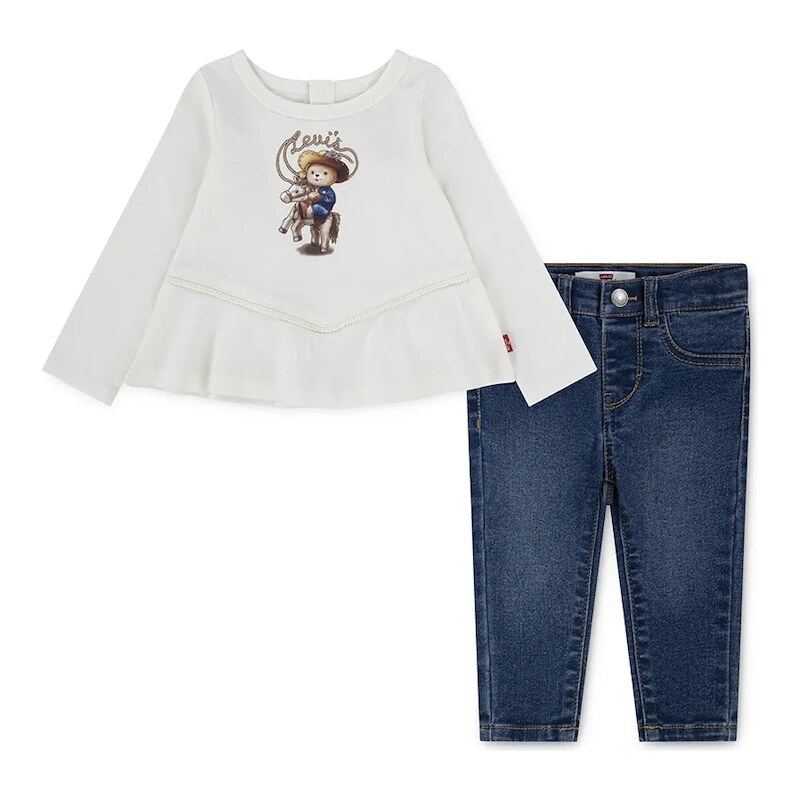 Sada pre bábätká Levis WESTERN PEPLUM TOP & JEAN 2-pak 65233949