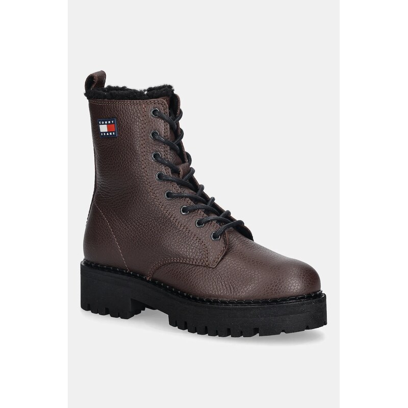 Kožené členkové topánky Tommy Jeans TJW URBAN LACEUP BOOT WL 66047383