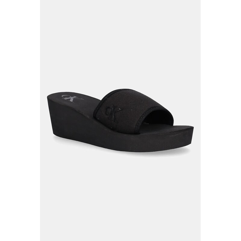 Šlapky Calvin Klein Jeans BEACH WEDGE SLIDE CANVAS 63455054