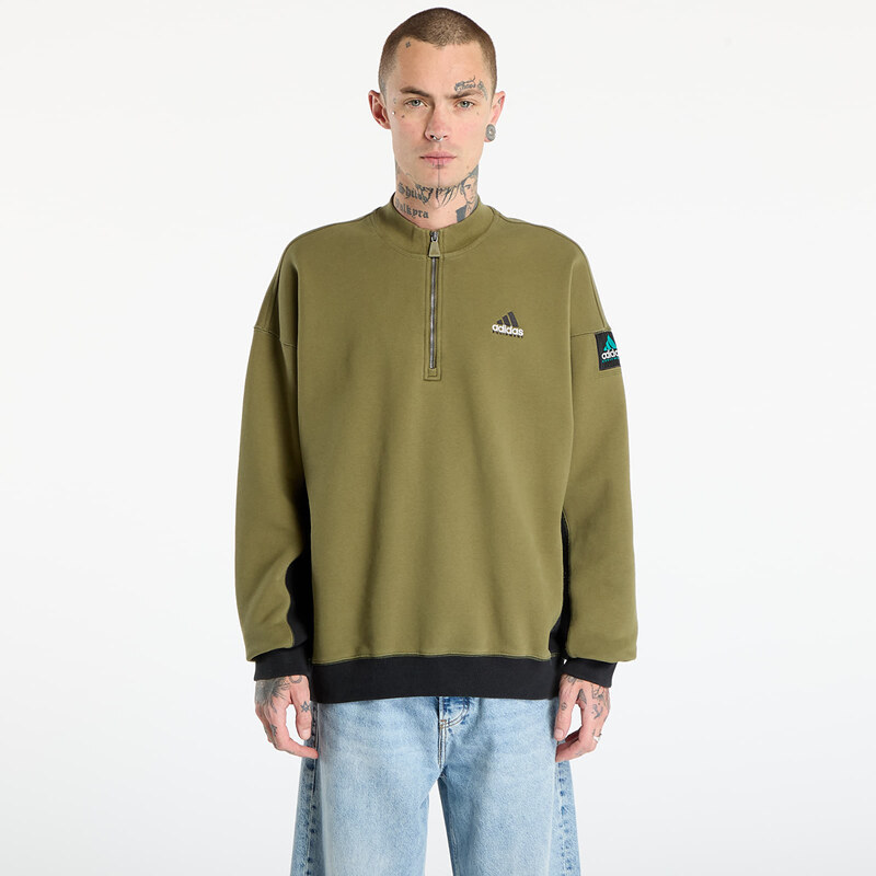 adidas Originals Mikina adidas Equipment Blocked Half-Zip Focus Olive 66101345