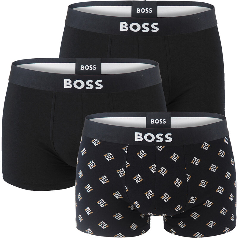 BOSS - boxerky 3PACK eco friendly organic cotton BOSS ONE modern tiles 66101336