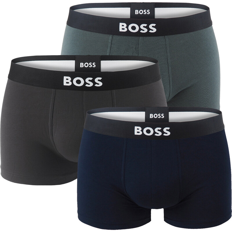 BOSS - boxerky 3PACK eco friendly organic cotton BOSS ONE modern blue 66101337