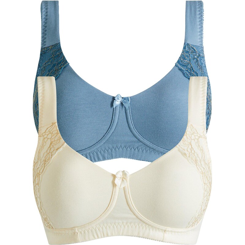 bonprix Podprsenka bez kostíc s bio bavlnou (2 ks), farba biela 46552433