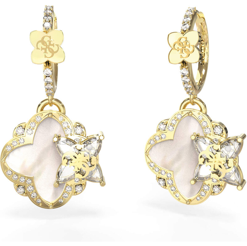 Guess Úchvatné pozlátené náušnice s príveskami Wild Flower 66581978