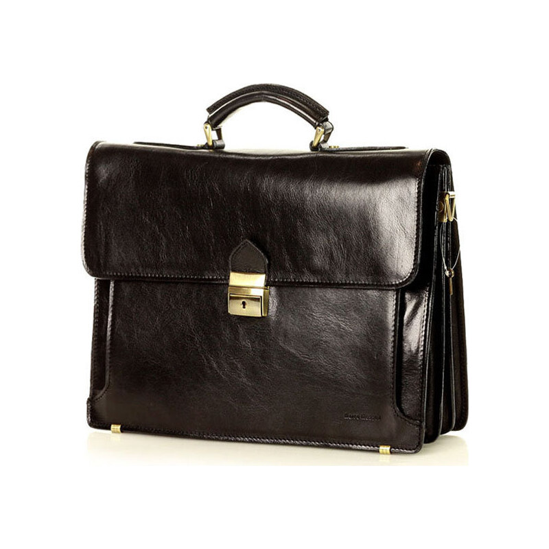 MARCO MAZZINI Čierna kožená aktovka 35a 53913531