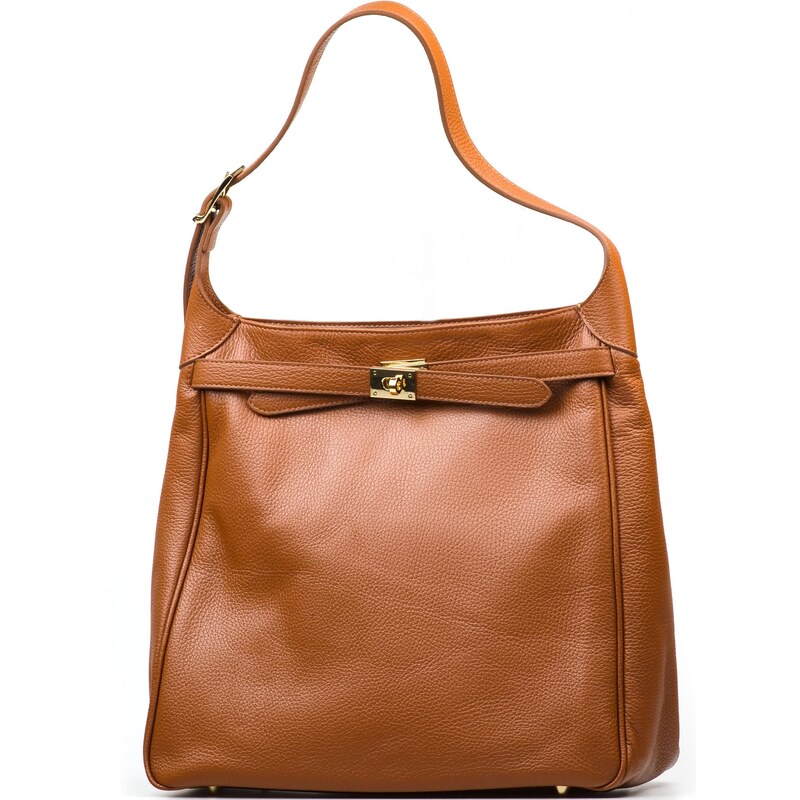 Blaire Kožená kabelka Gisa koňakovo hnedá 66102176