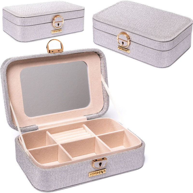 Priestranná elegantná strieborná šperkovnica s kľúčikom - Peterson 66102903