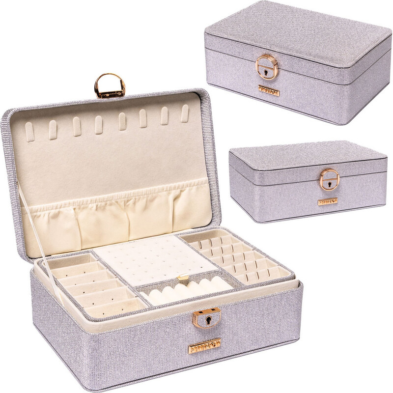 Elegantná strieborná šperkovnica s kľúčikom a uzatváraním - Peterson 66102906