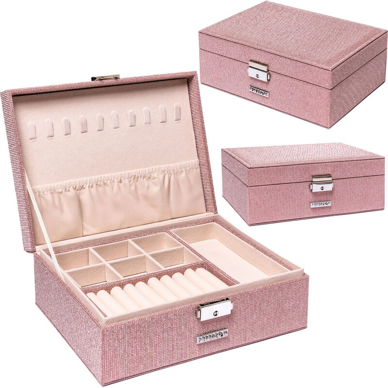 Ružová šperkovnica s kľúčikom a uzatváraním - Peterson 66102914