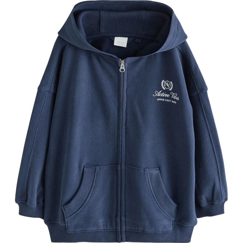 Next Tepláková bunda námornícka modrá / biela 66105253