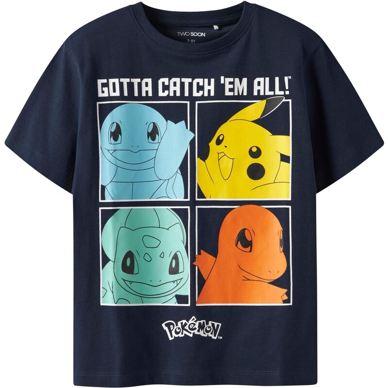 TWO SOON Tričko Pokémon námornícka modrá / žltá / oranžová / biela 66119887