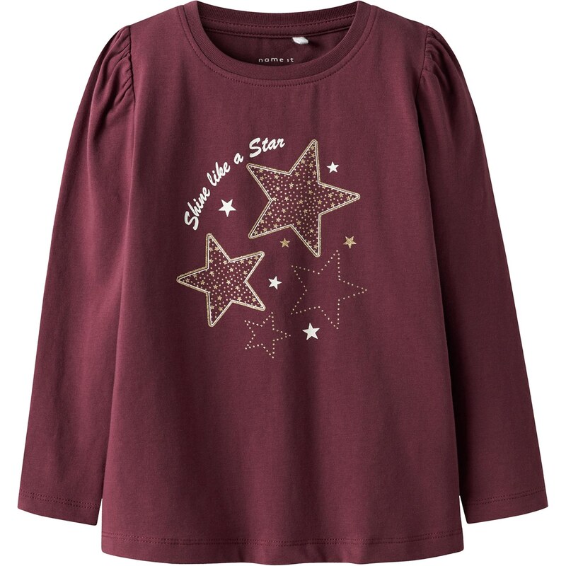NAME IT Tričko NMFRSTAR zlatá / burgundská / biela 66105601