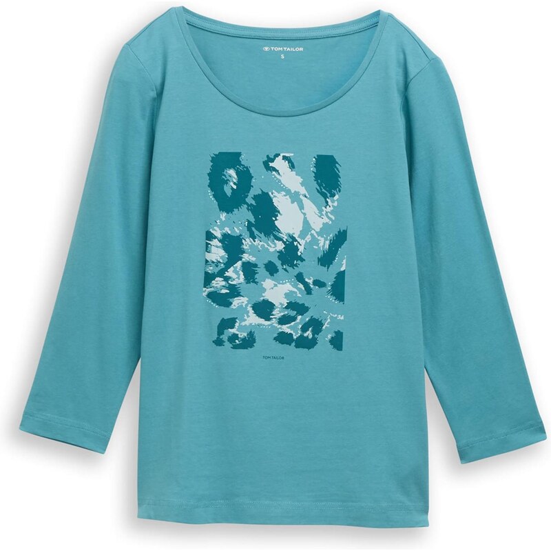 TOM TAILOR Tričko svetlosivá / petrolejová / smaragdová 66105620