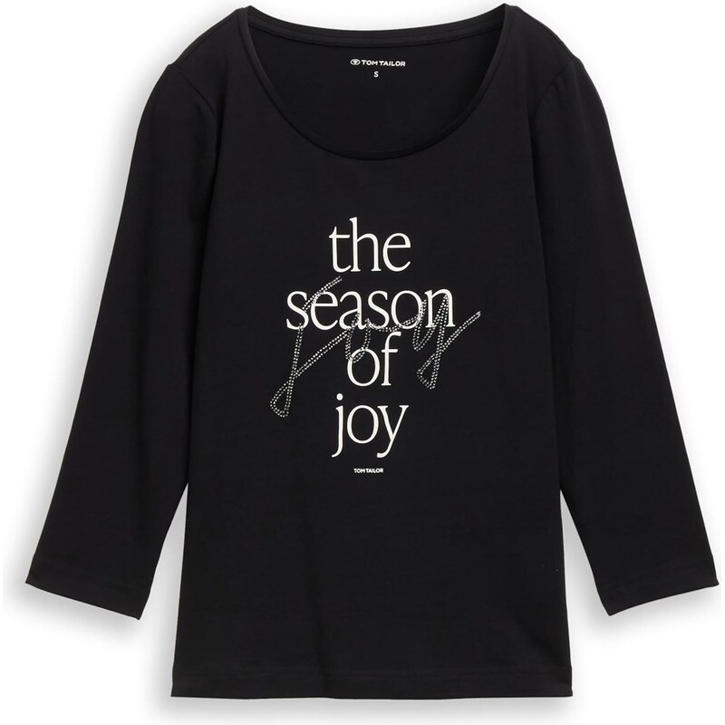 TOM TAILOR Tričko čierna / biela 66105622