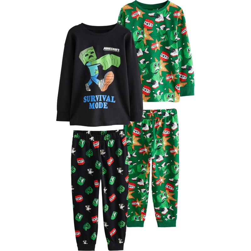 Next Pyžamo modrá / zelená / červená / čierna 66105659