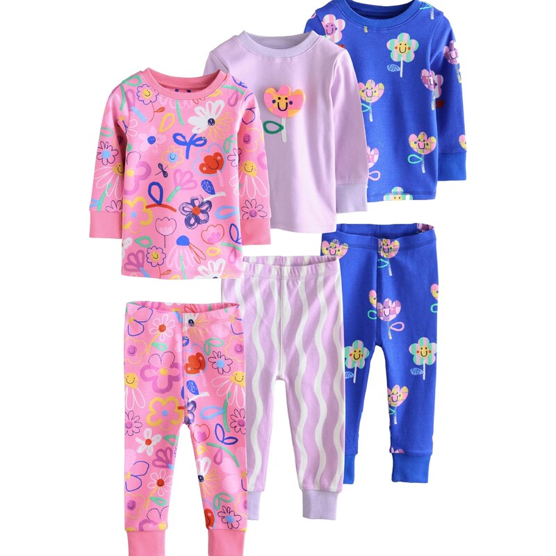 Next Pyžamo kobaltovomodrá / levanduľová / ružová / biela 66105809