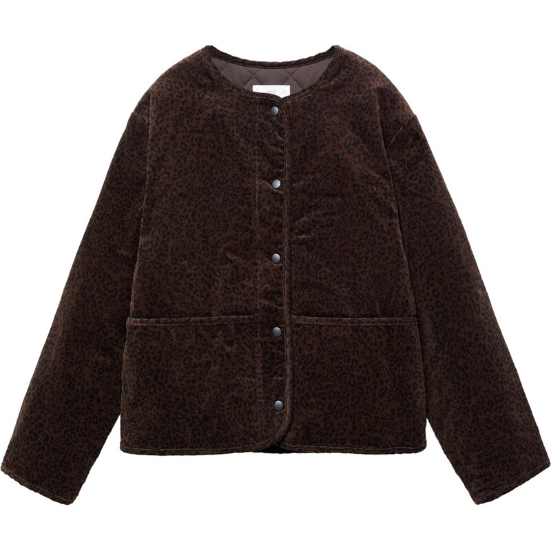MANGO KIDS Prechodná bunda Leo tmavohnedá / čierna 66105918