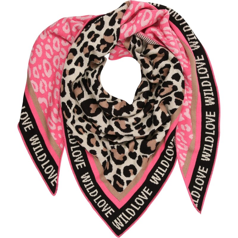 Zwillingsherz Šatka Wild Love krémová / svetlohnedá / svetloružová / 66105985