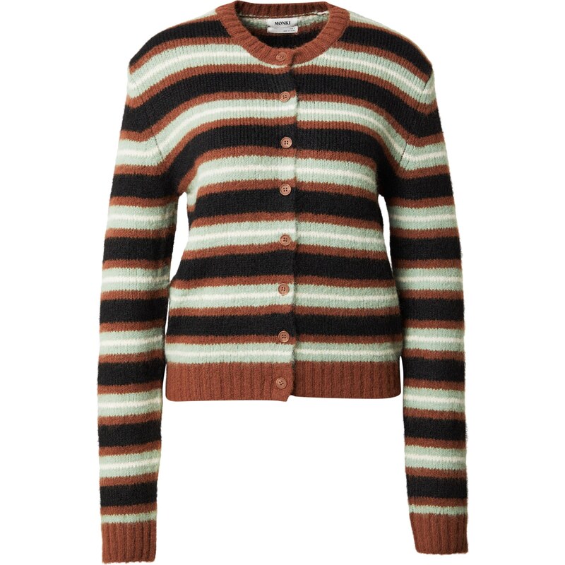 Monki Kardigán čokoládová / mätová / čierna / biela 66106067