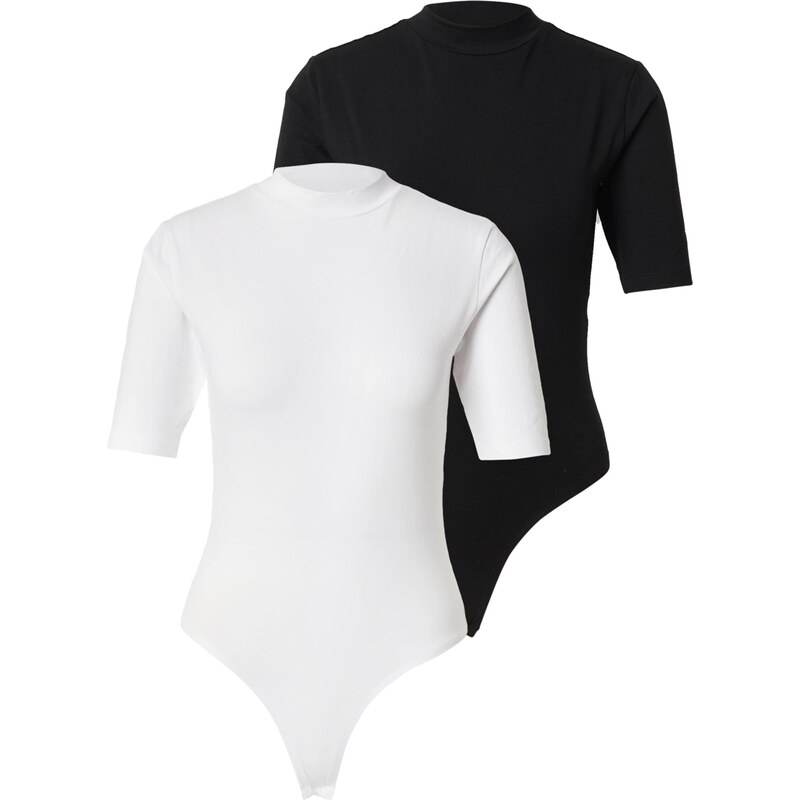 ABOUT YOU Košeľové body May čierna / biela 66106073