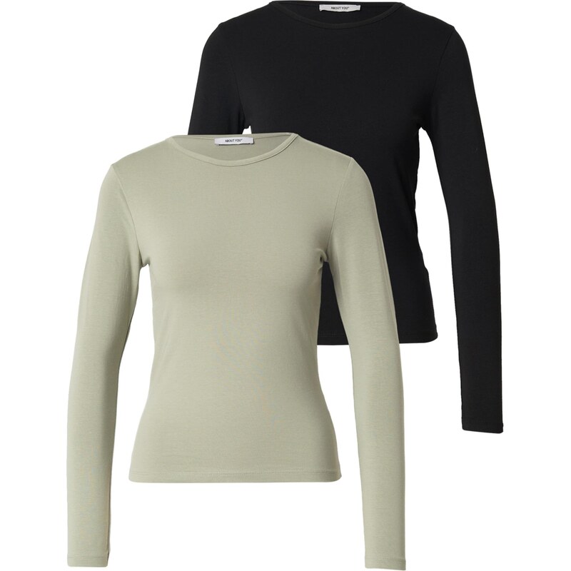 ABOUT YOU Tričko Layla svetlozelená / čierna 66106080
