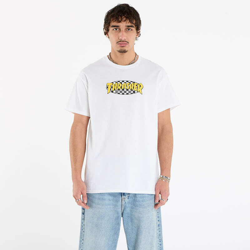 Tričko Thrasher Checkered Oval T-Shirt White M 66108176
