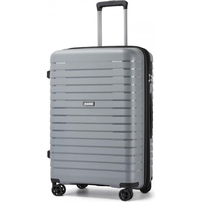 KONO Cestovný kufor - rozšíriteľný s držiakom na pohár, stredný, šedý 66109222