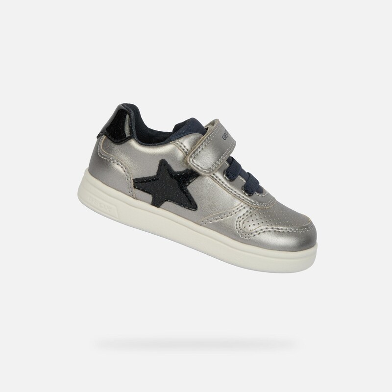 Silver Girls Geox Djrock Sneakers - Girls 66111827