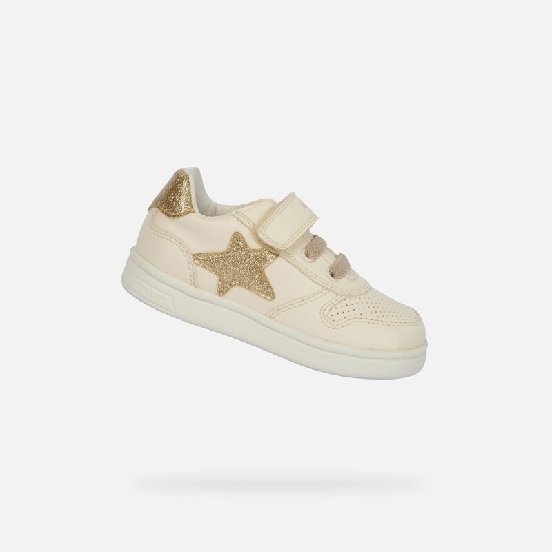 Cream Girls Geox Djrock Sneakers - Girls 66111820