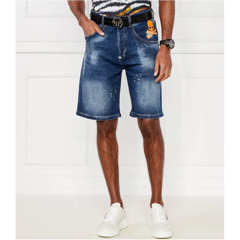 Philipp Plein Džínsové šortky Formentera Fit Skull&Bones | Regular Fit 51085042