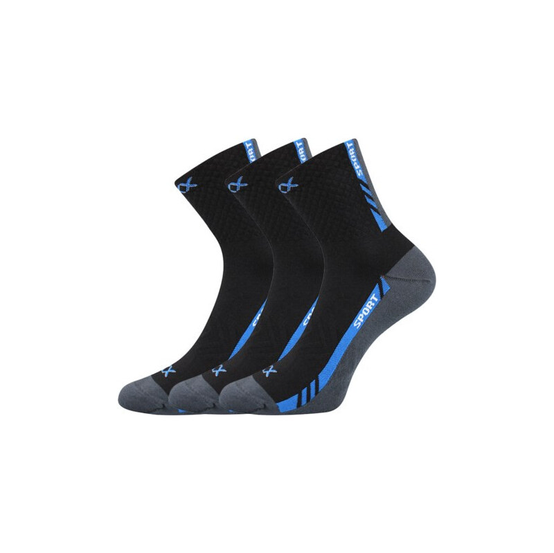 3PACK ponožky VoXX sportovné čierné (Pius) 66113330