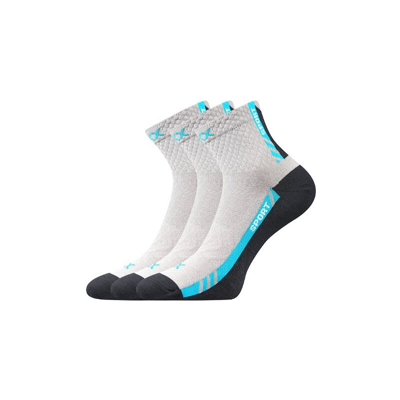 3PACK ponožky VoXX sportovné svetlo sivé (Pius) 66113332