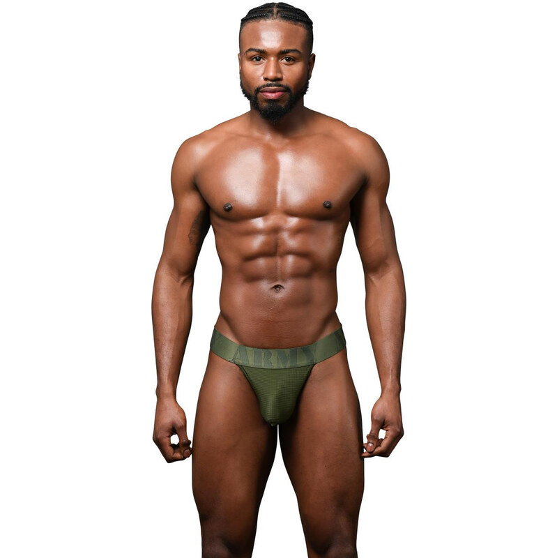 Pánske jocksy Andrew Christian zelené ALMOST NAKED Military (93682 66111902