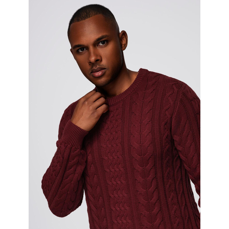 Ombre Elegant mens sweater with interesting weave - maroon 66134758