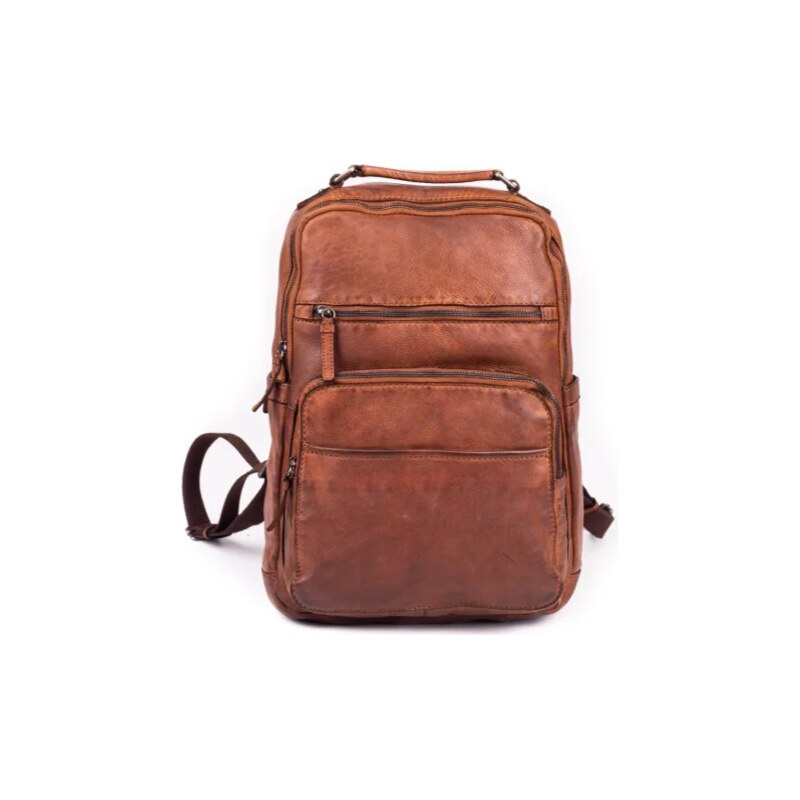 SEGALI Kožený batoh UNISEX 229411 koňak 65913456