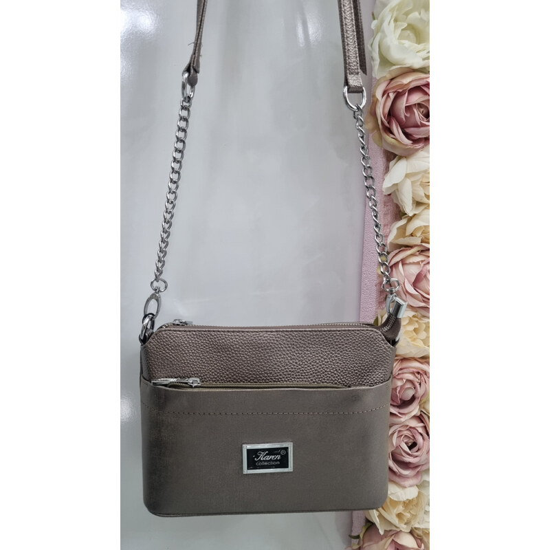 Katrins Fashion Crossbody metalická malá kabelka Karen 66113567