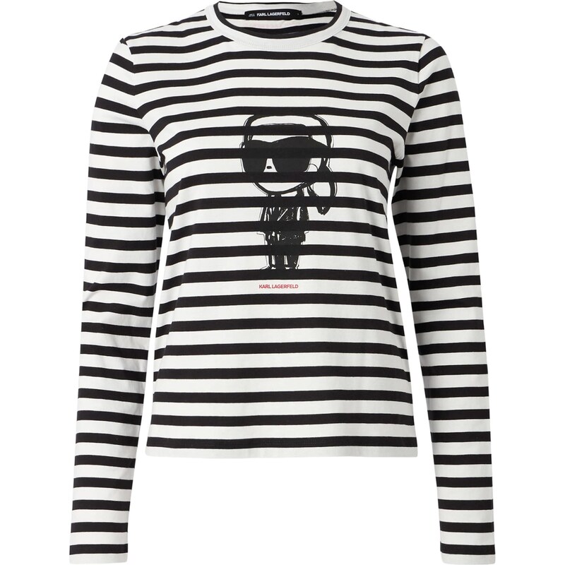 Karl Lagerfeld Tričko IKON čierna / biela 61947411