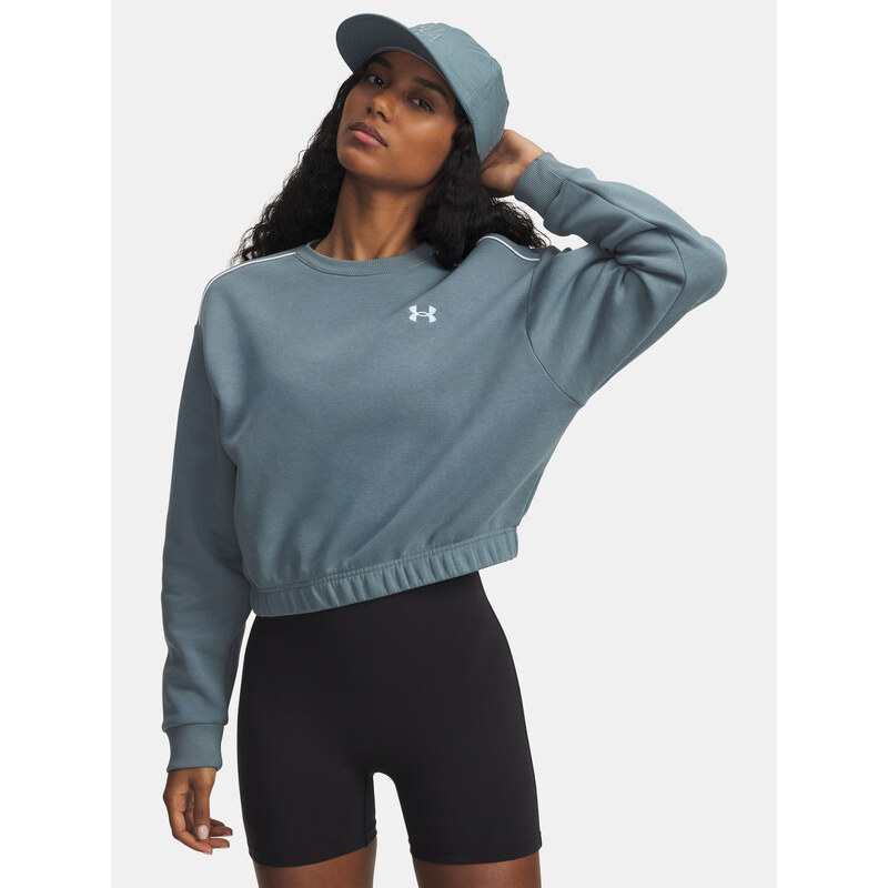 Under Armour UA Rival Fleece Piped Crew-BLU Womens Sweatshirt - Womens 66150182
