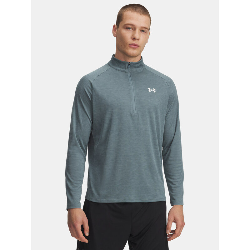 Mens Under Armour UA Tech Textured 1/2 Zip-BLU T-Shirt - Mens 67274150