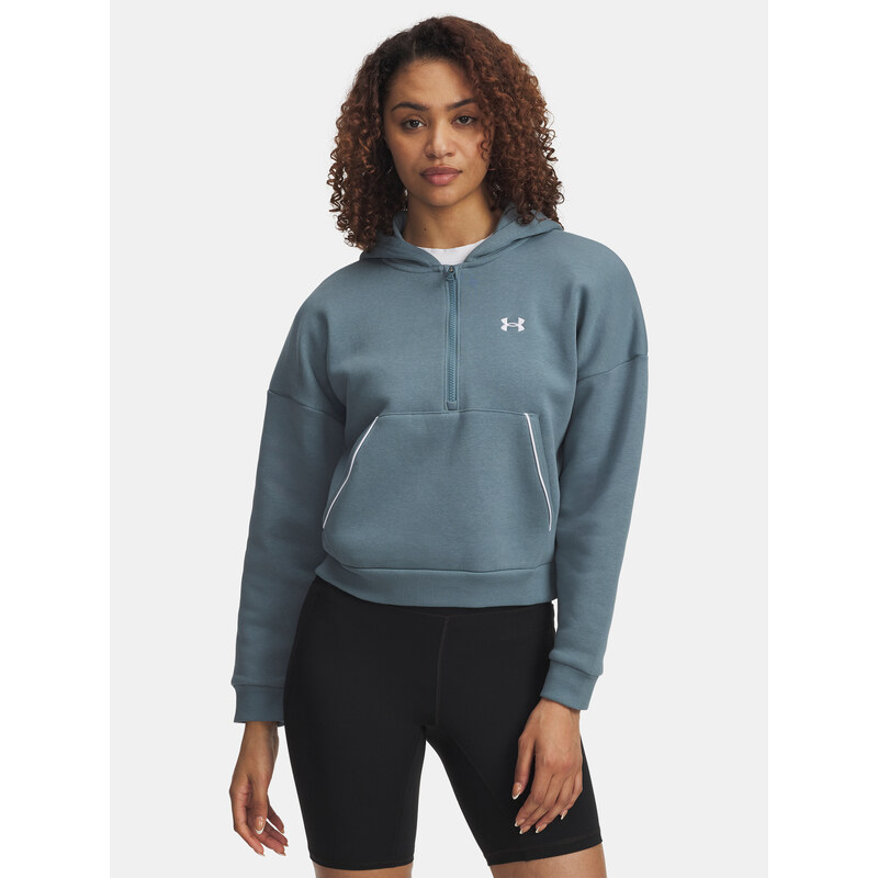 Under Armour Rival Flc Piped HZ Hoodie-BLU - Womens Sweatshirt 66156591