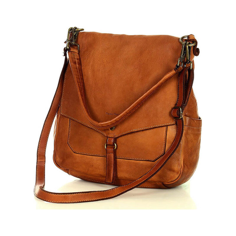 MARCO MAZZINI Karamelová crossbody z prírodnej kože (v187a) 28722595
