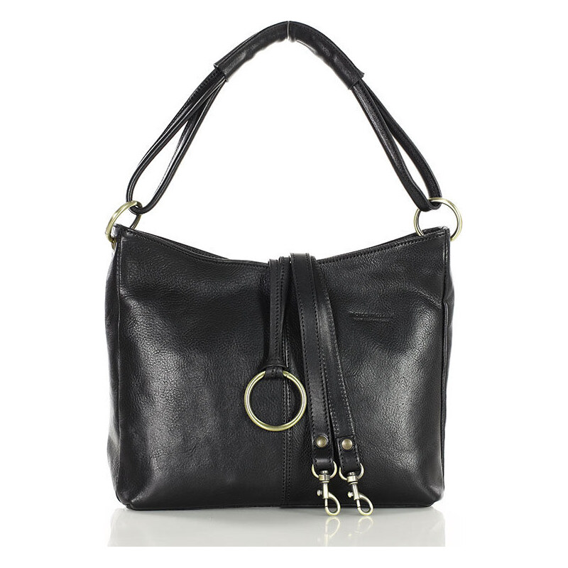 MARCO MAZZINI čierna kožená taška na rameno (416c) 49456915