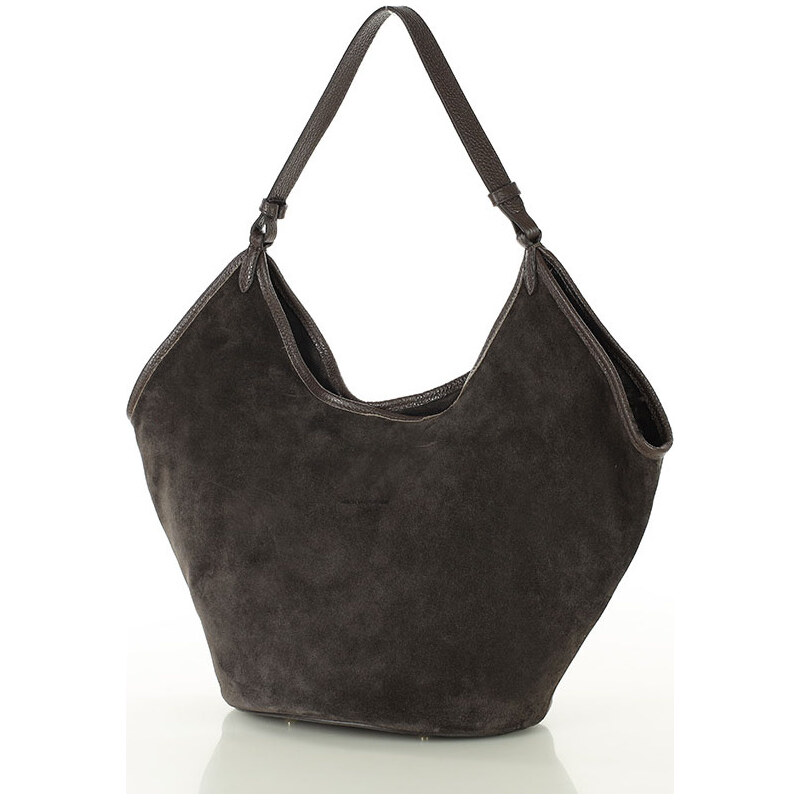 MARCO MAZZINI Tmavo hnedá kožená hobo kabelka (s289c) 65691226