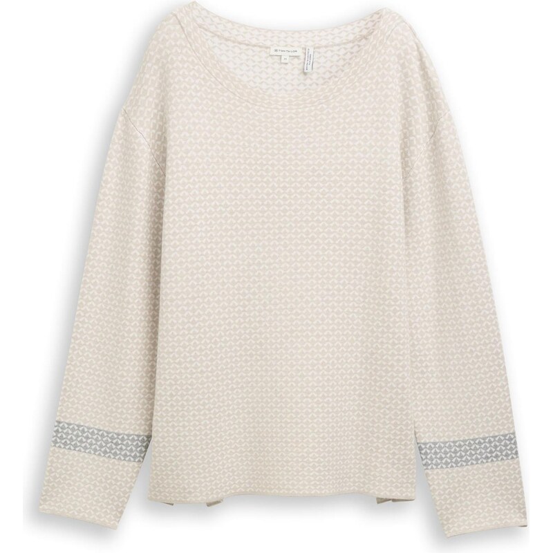 TOM TAILOR Sveter tmavošedá / biela 66120411